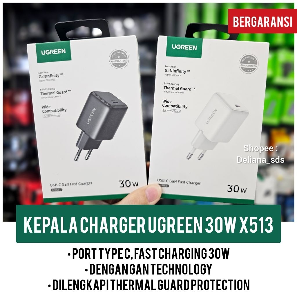 Ugreen 30W หัวชาร์จอย่างเป็นทางการรับประกัน 1 ปี Ugreen 30W อะแดปเตอร์ Ugreen 30W Ugreen 30W หัวชาร์