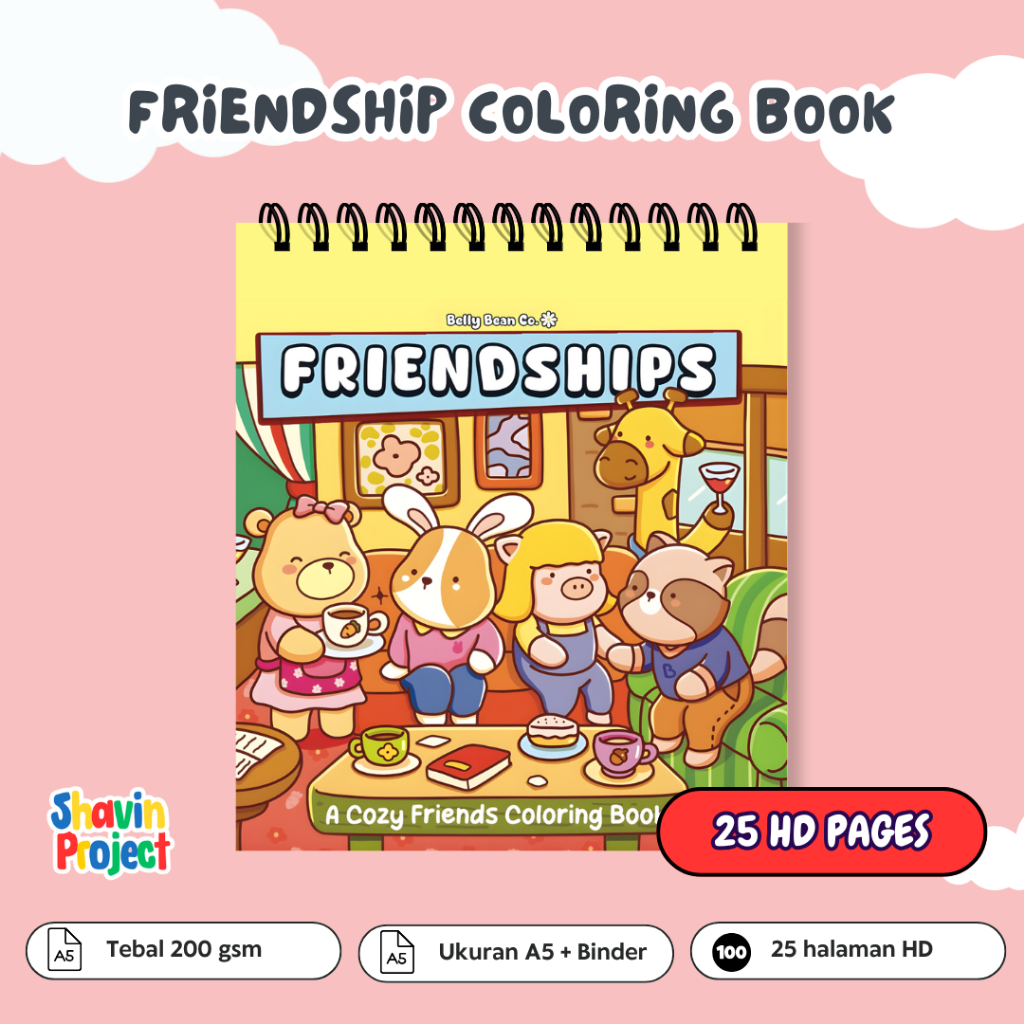 สมุดระบายสี Friendship Belly bean ขนาด A5 A4 100gsm 200gsm