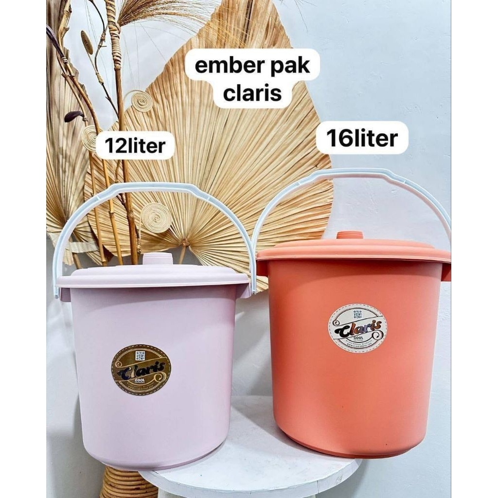 Claris EMB 16 EMB 12 Pax ถังพลาสติกหนา 16 ลิตรพร้อมฝาปิดมือจับ