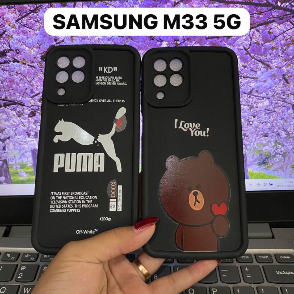 SAMSUNG M33 5G BEAR & PUMA LOGO MOTIF SILICONE CASE