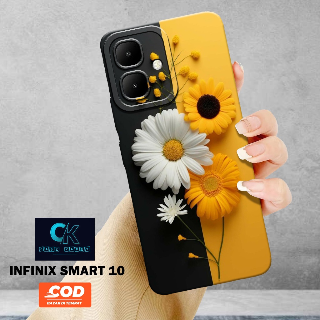 เคส HP ล่าสุด Infinix Smart 10 - เคสแฟชั่น FLOWER - เคสยาง - เคสโทรศัพท์ Infinix Smart 10 ล่าสุด - เ