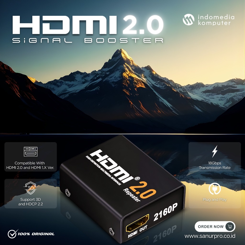 MINI 4K*2K HDMI-COMPATIBLE 2.0 EXTENDER REPEATER 40M 3D 18GBPS HDMI 2.0 Extender 4K 40M Mini Repeate
