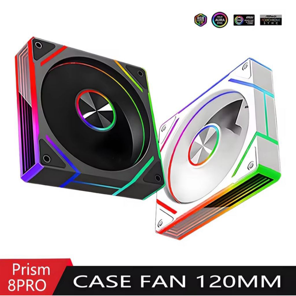 พัดลม / พัดลม 12 ซม. Prism 8 Pro ARGB PWM Casing PC Computer