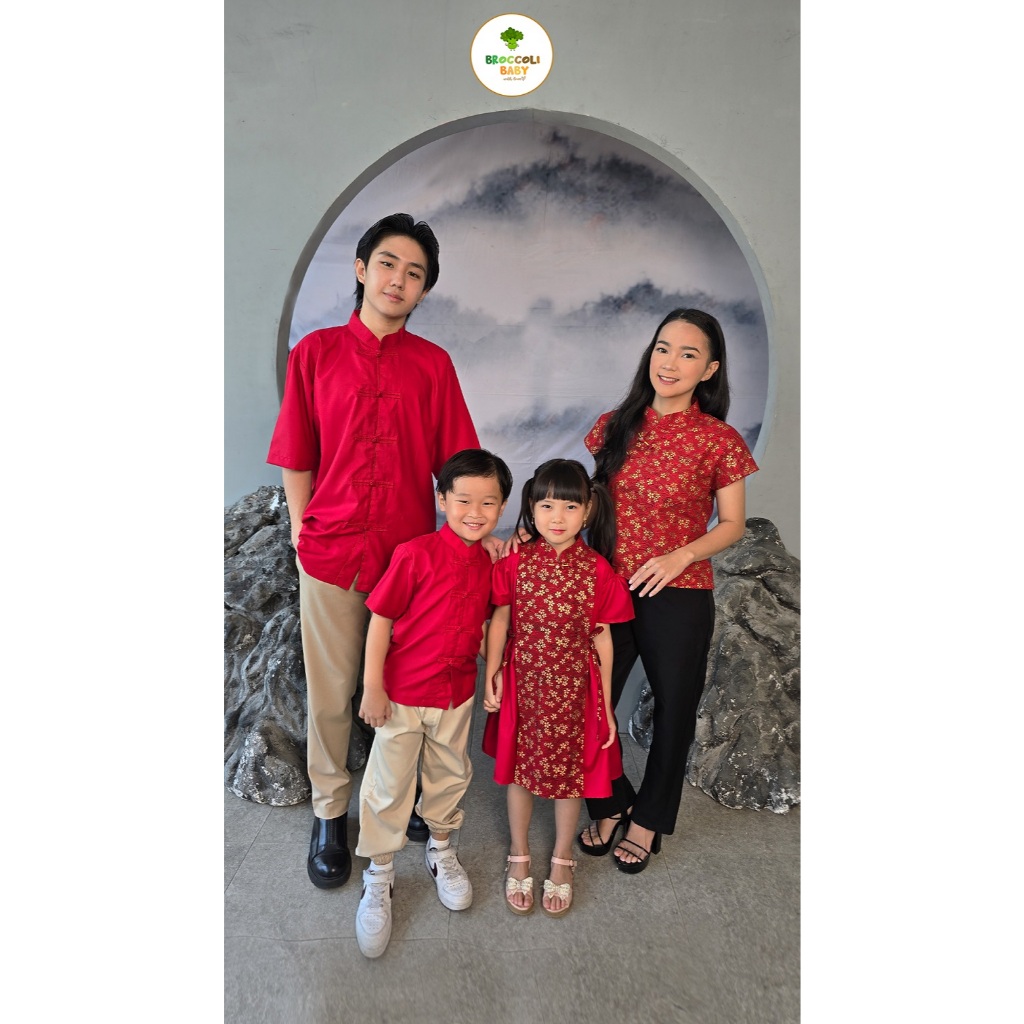 2026 STEEAL THE LOOK 4 - Family Cheongsam Qibao Set ตรุษจีน (FU TOP & WEN WEN GOLD)
