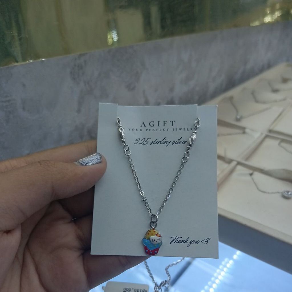 CLM สร้อยคอคัพเค้กคิตตี้สวยงามสําหรับเด็ก KL0132