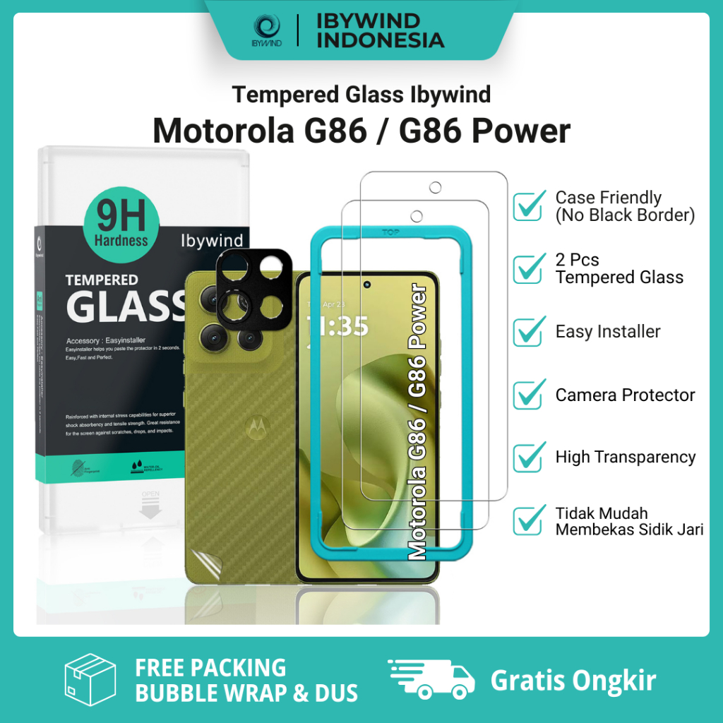 Ibywind กระจกนิรภัยสําหรับ Motorola G86 / G86 Power 5G กระจกนิรภัยเคสใสที่เป็นมิตร