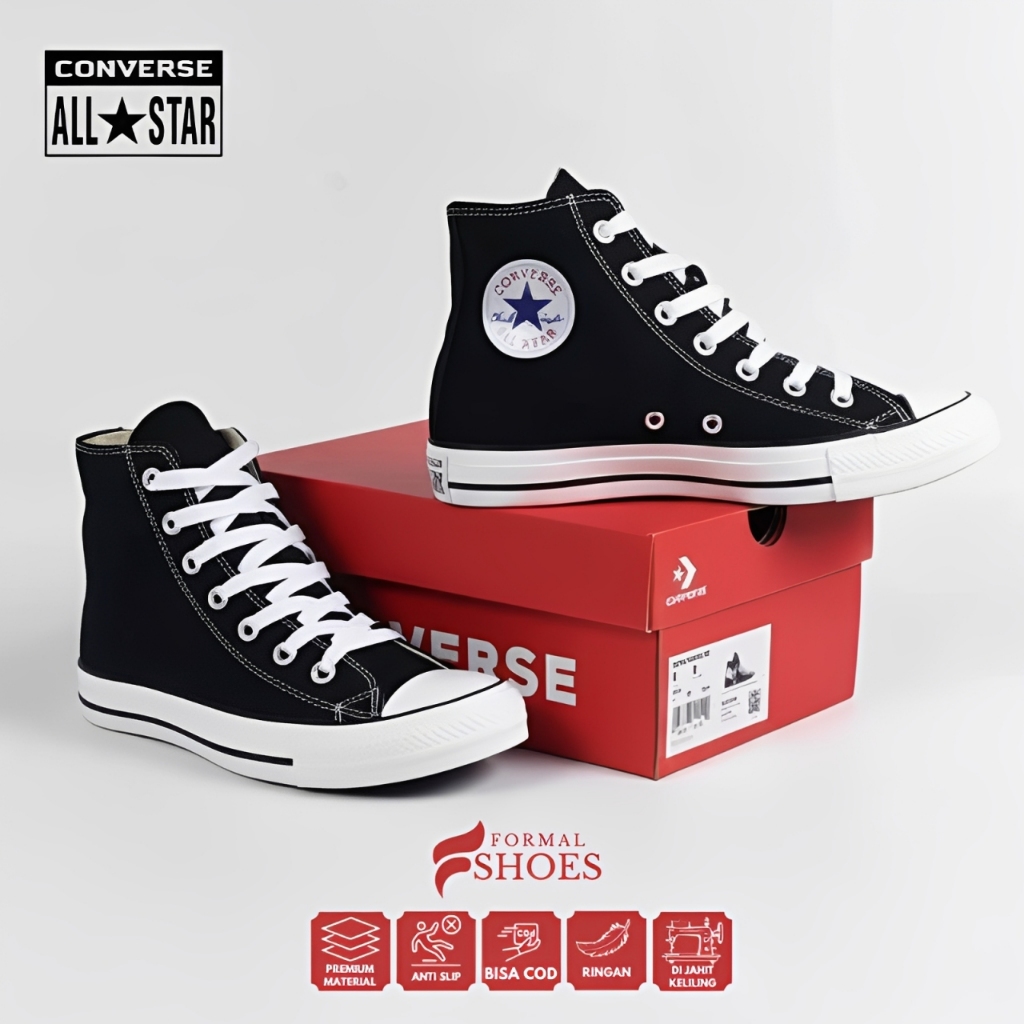 Allstar High Shoes / Convers Chuck Taylor Classic High Shoes / รองเท้านักเรียนสีดําและสีขาว