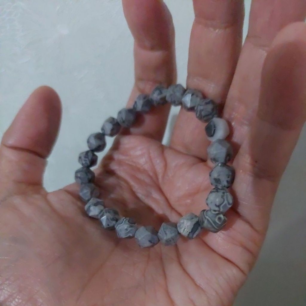 ( NATURAL GEM STONE ) Howlite, Grey Jasper หรือ Marbled Agate ชนิด