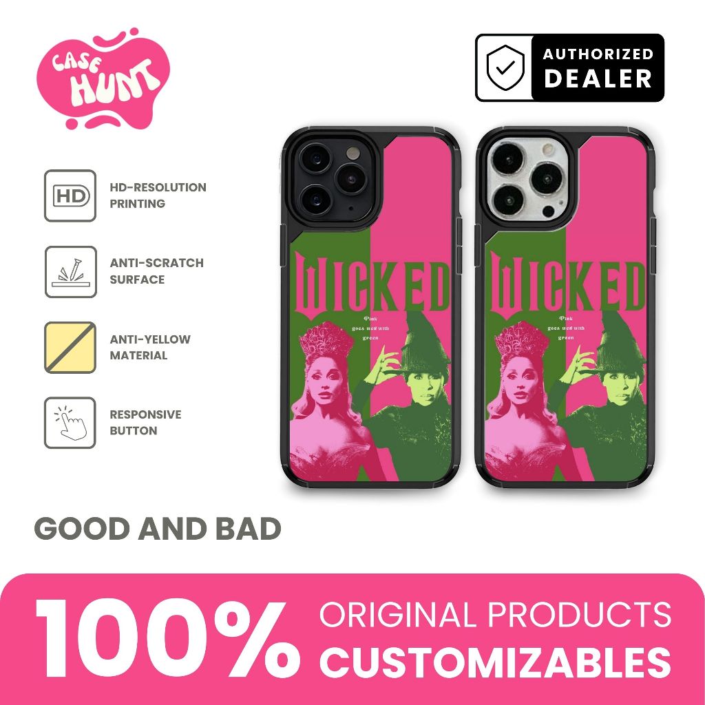 Case Hunt Hard Case iPhone 17-7 Plus Pro Mini Pro Max Wicked Glinda Elphaba Anti-Yellow Custom Name