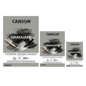 CANSON GRADIENT MIX MEDIA PADS กระดาษผสมสื่อ A5/A4/A3 - 220 GSM - 30 PAGES - อุปกรณ์ศิลปะบาหลี