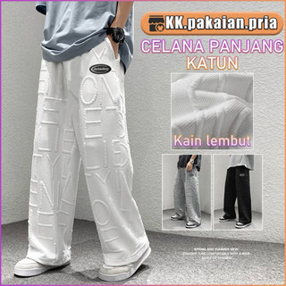 Celana panjang pria Celana panjang kasual pria Loose pants ukuran plus yang longgar Celana cargo Katun Santai Nyaman Hitam Semi Dewasa Cowok Casual