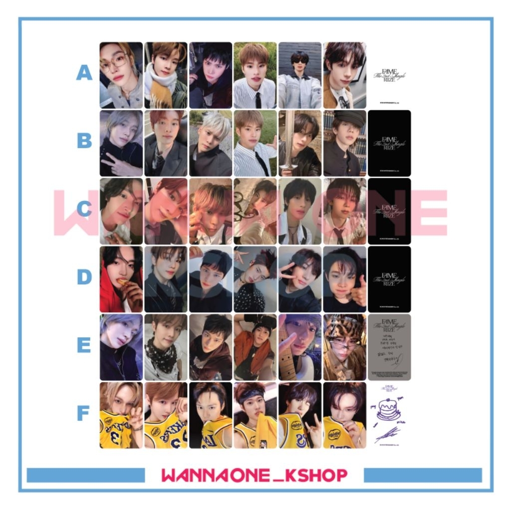 Photocard riize FAME อัลบั้ม pub