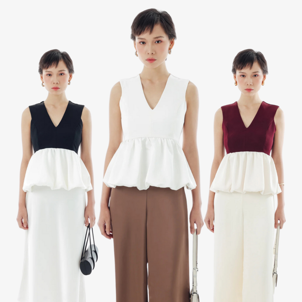 CELINE TOP - OUDRE | เสื้อ Peplum | ลูกโป่งท็อป