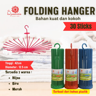 Folding hanger / gantungan baju bayi/ gantungan baju lipat / gantungan baju serba guna 30 sticks/ 20 sticks