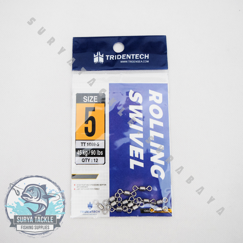 Tridentch Rolling Swivel Fishing Size. 5 เนื้อหา 12 ชิ้น 45Kg/90Lbs - TT1069