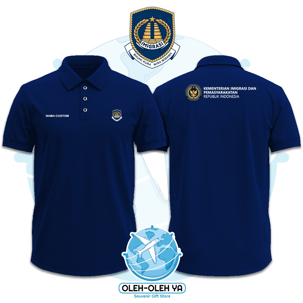 ของที่ระลึก Yes Wangki เสื้อโปโลคอปก Wangki Work Shirt - Directorate General Imigration - DTF เย็บปั