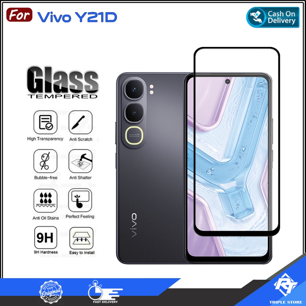 กระจกนิรภัยแบบเต็มหน้าจอ Vivo Y21D Y19s Pro Vivo Y19