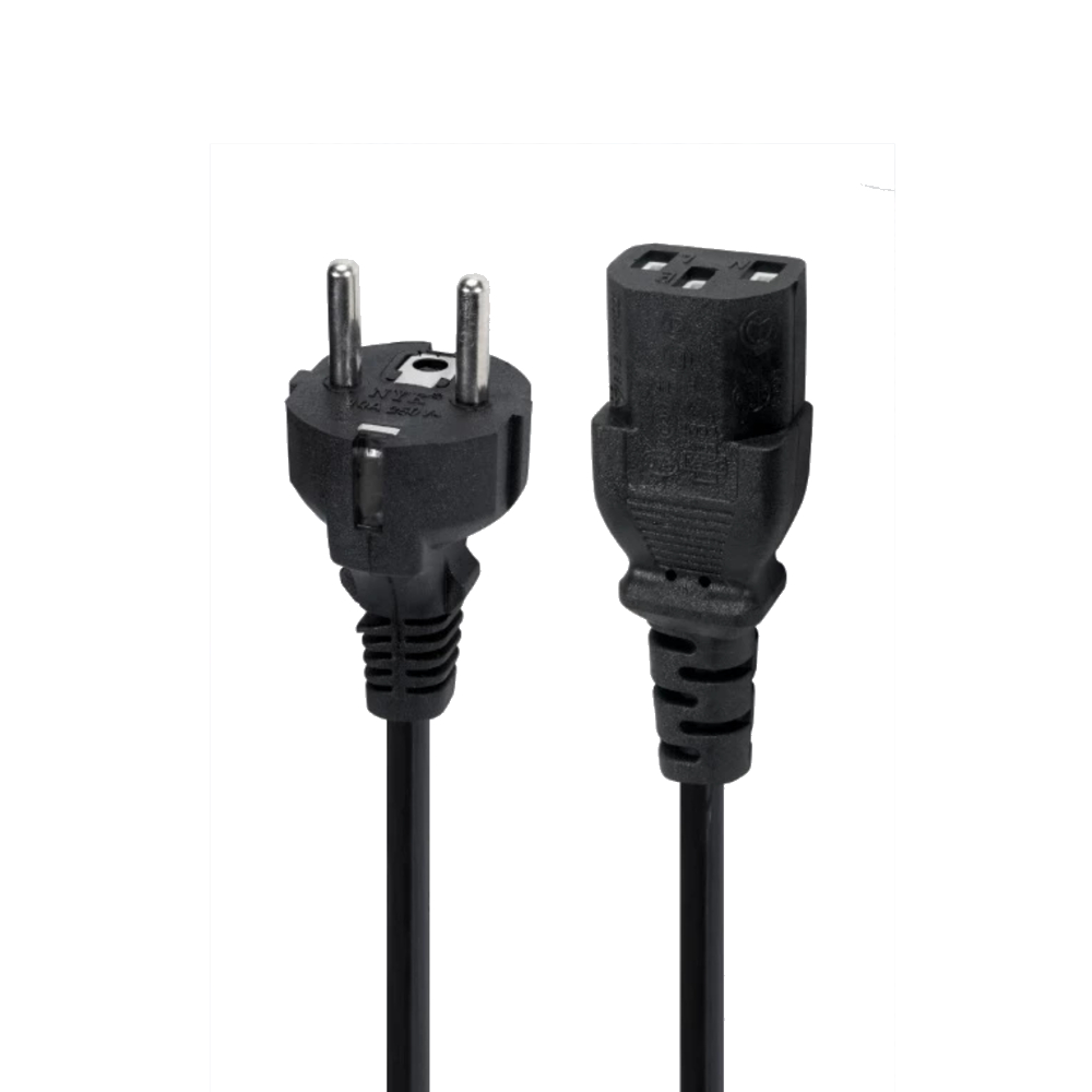 สายไฟคอมพิวเตอร์ CPU TV Monitor โปรเจคเตอร์ 10A 250V~ สายคอมพิวเตอร์ EU Plug 1.5 เมตร