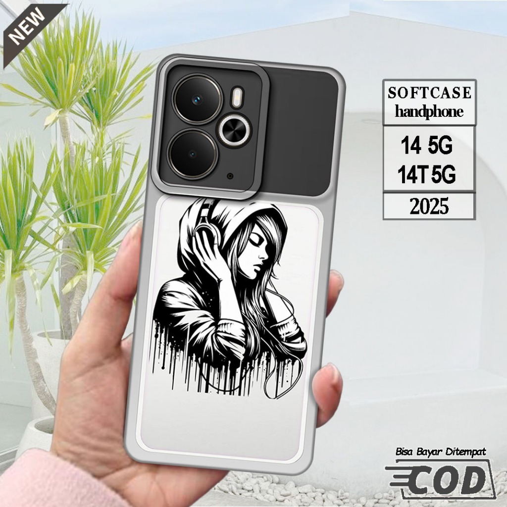 Silicone Realme 14 5G 2025 และ Case Realme 14T 5G 2025 _เคส ยืดหยุ่นสีดําใสยืดหยุ่น