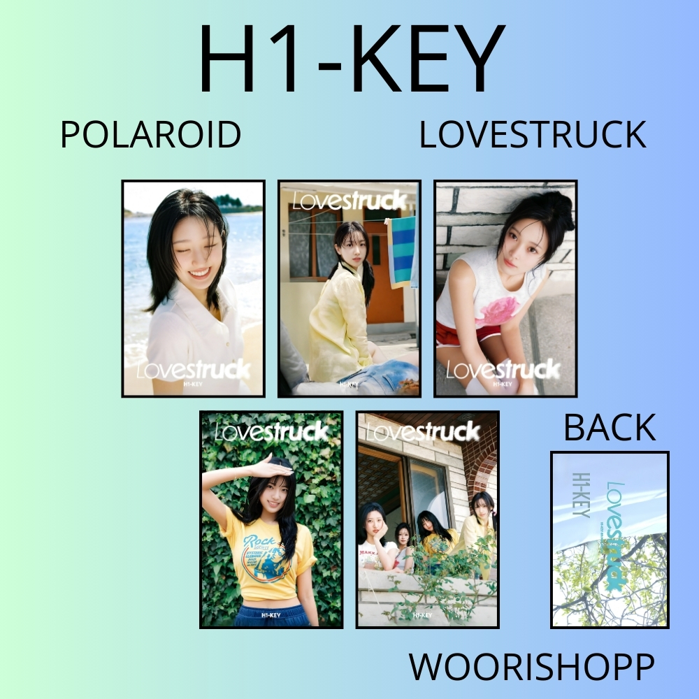H1-KEY LOVESTRAUCK PHOTOCARD 2 ด้านข้าง 5 ชิ้น KPOP การ์ด UNOFFICIAL HWISEO RIINA SOEI YEL