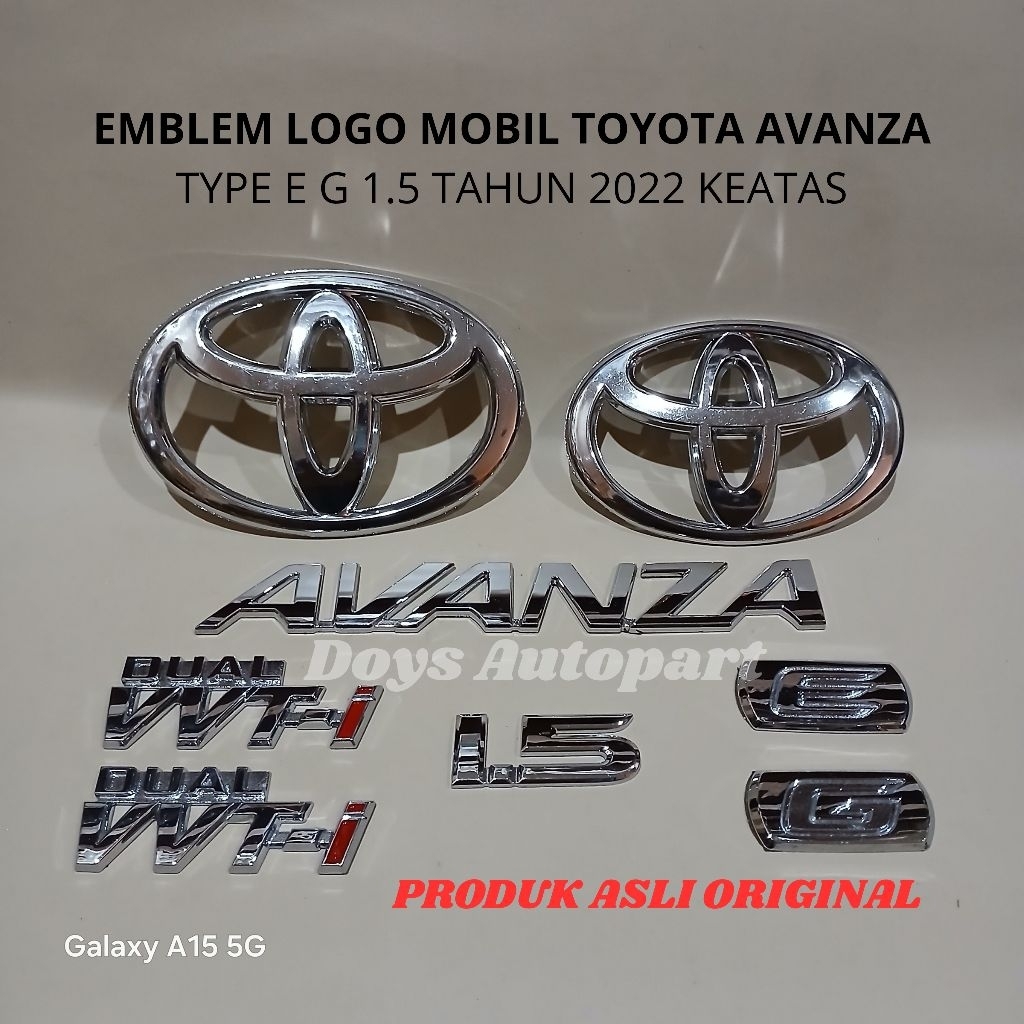 โลโก้รถ Toyota Avanza แบบสัญลักษณ์ EG 1.5 Dual VVT-i th.2022 ขึ้นไปราคาปลีกต่อหน่วยเดิมเดิม