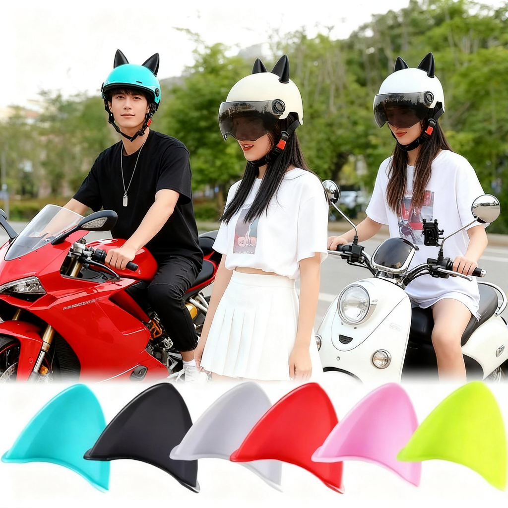 [Very Viral] อุปกรณ์เสริมหูแมว หมวกกันน็อคมอเตอร์ไซค์ ตกแต่งหูแมว 2 ชิ้น - สําหรับรถมอเตอร์ไซค์สปอร์