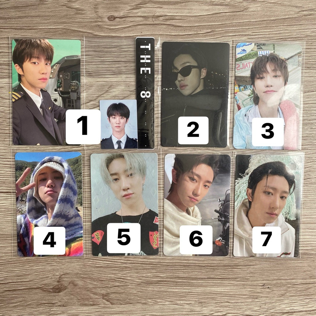 [REPRICE] SEVENTEEN THE8 PHOTOCARD OFFICIAL svt pc scotups cookieol kkuma cim cheol fitt card cxm jx