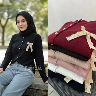 Cardigan Atasan Wanita Lengan Panjang Knit aesthetic Gaya cewek korea kekinian Kardigan Besic Kancing Bkk Knitwear Top Outer Style Korean Nyaman