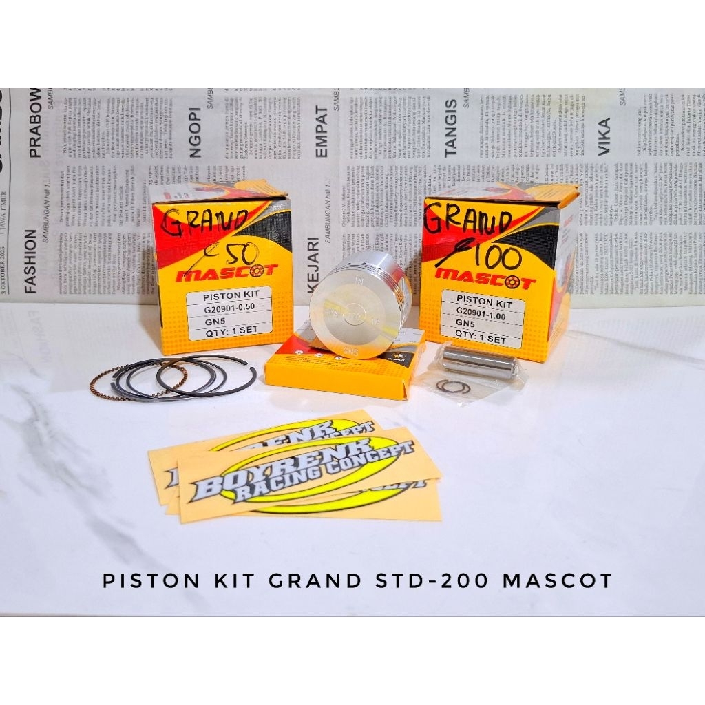 PISTON KIT PISTON SET GRAND SUPRA GN5 OVERSIZE STD 50 100 150 200 PIN13 MASCOT - BOYRENK