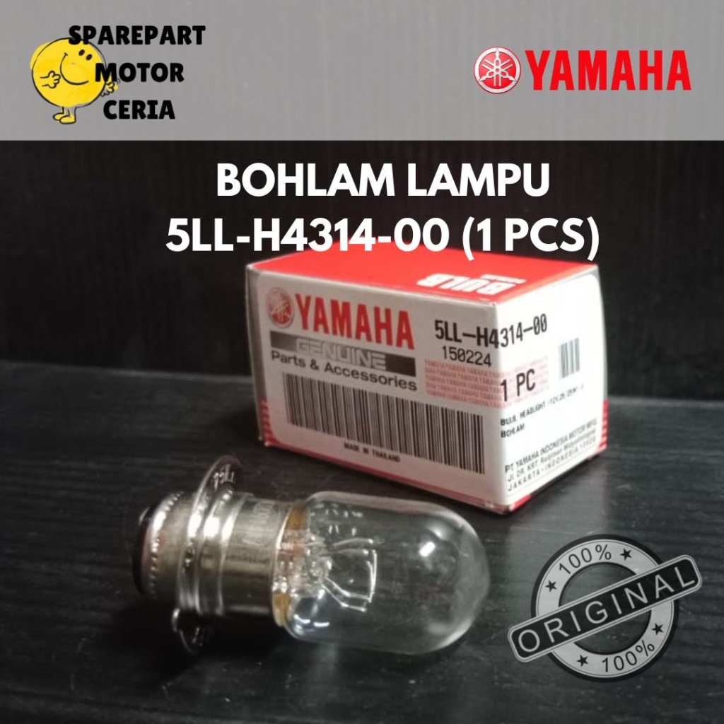 (1 ชิ้น) ORIGINAL YAMAHA 12V 25W MOTORCYCLE HEADLIGHT BULB 5LL-H4314-00 DURABLE