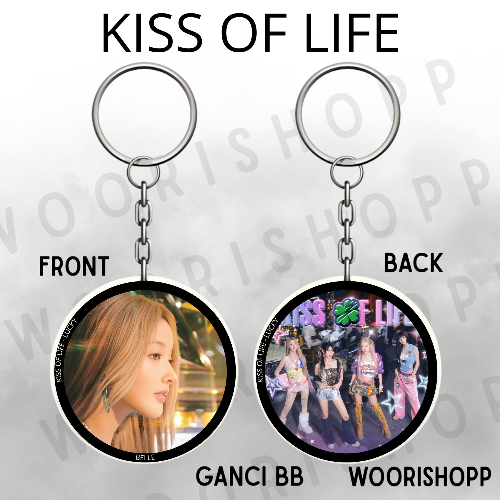 GANTUNGAN KISS OF LIFE LUCKY KEYCHAIN REVERSE KEYCHAIN KPOP UNOFFICIAL NATTY BELLE JULIE KEYCHAIN