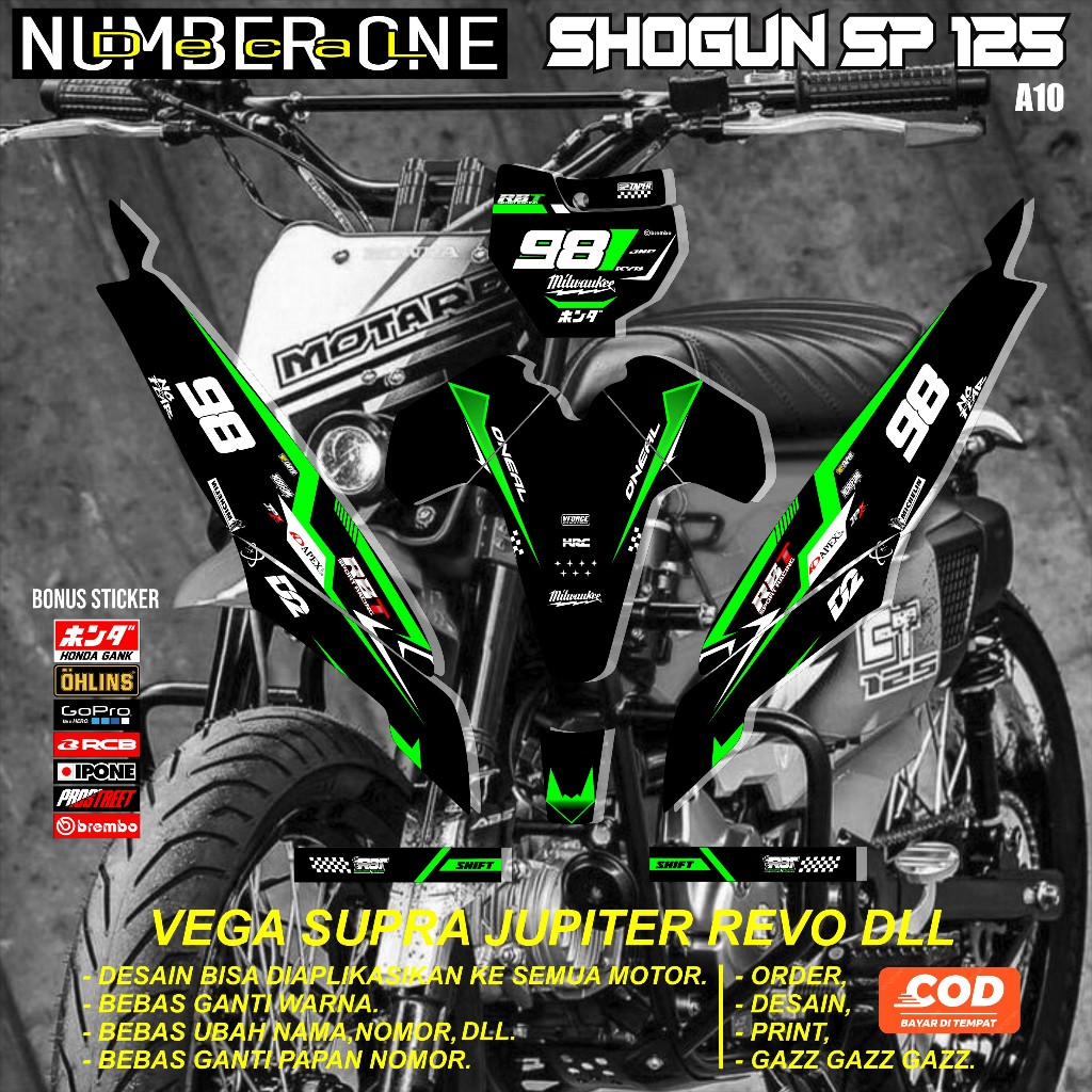 สติ๊กเกอร์ RBT SHOGUN SP 125 MOTOR RBT BEBEK MODIF SUPERMOTO YZ CRF KLX KX KTM RBT รหัส A10