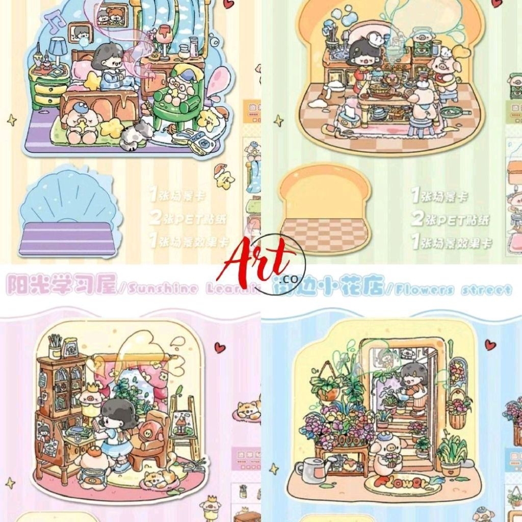 [Art.co] Yilan Collection Scenery Sticker พร้อมตัวอักษรสุดน่ารัก