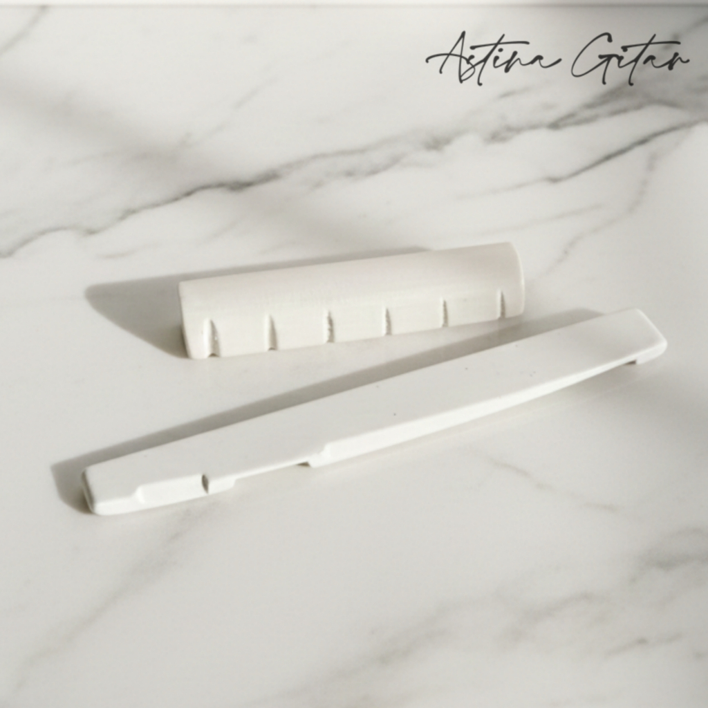 Nubone Saddle Nut Set Unpacked No Brand (Saddle + Nut) - Premium PPS Guitar Bone Replacement