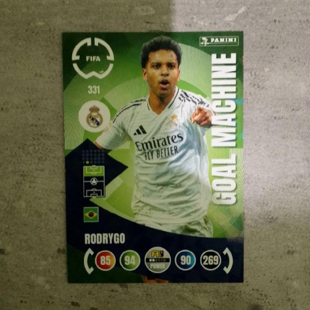 Rodrygo Real Madrid Goal Machine Panini Adrenalyn XL CWC 2025 ต้นฉบับ