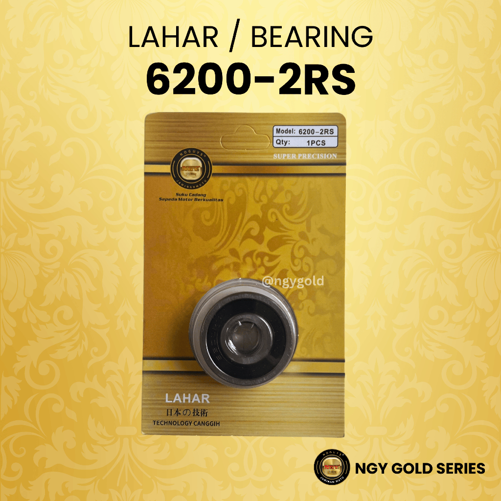 Lahar / Bearing 6200-2RS ยี่ห้อ NGY