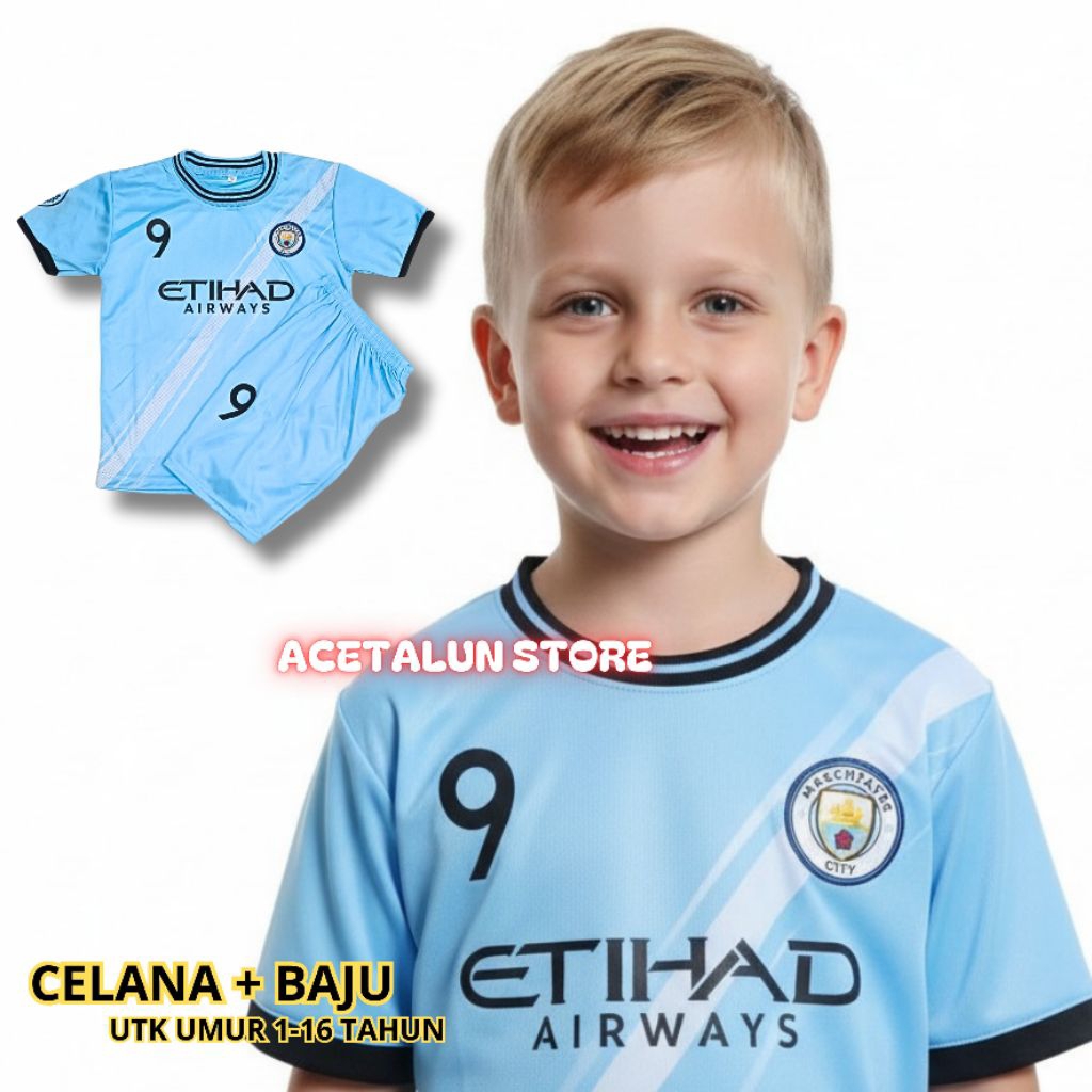 เสื้อฟุตบอลเด็กชุดอายุ 1-16 ปี/เสื้อฟุตบอลเด็ก/ม เสื้อเจอร์ซีย์ เมืองซิตี้