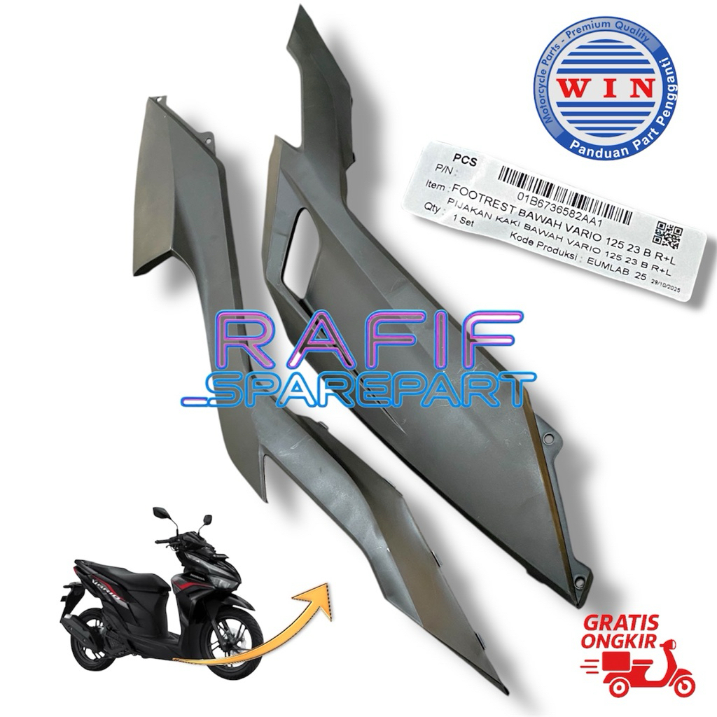 BOTTOM DECK RIGHT ซ้าย 1 ชุด FOOTREST BOTTOM B R+L / VARIO 125 GEN 2 / 2022 / 2025 ORIGINAL WIN