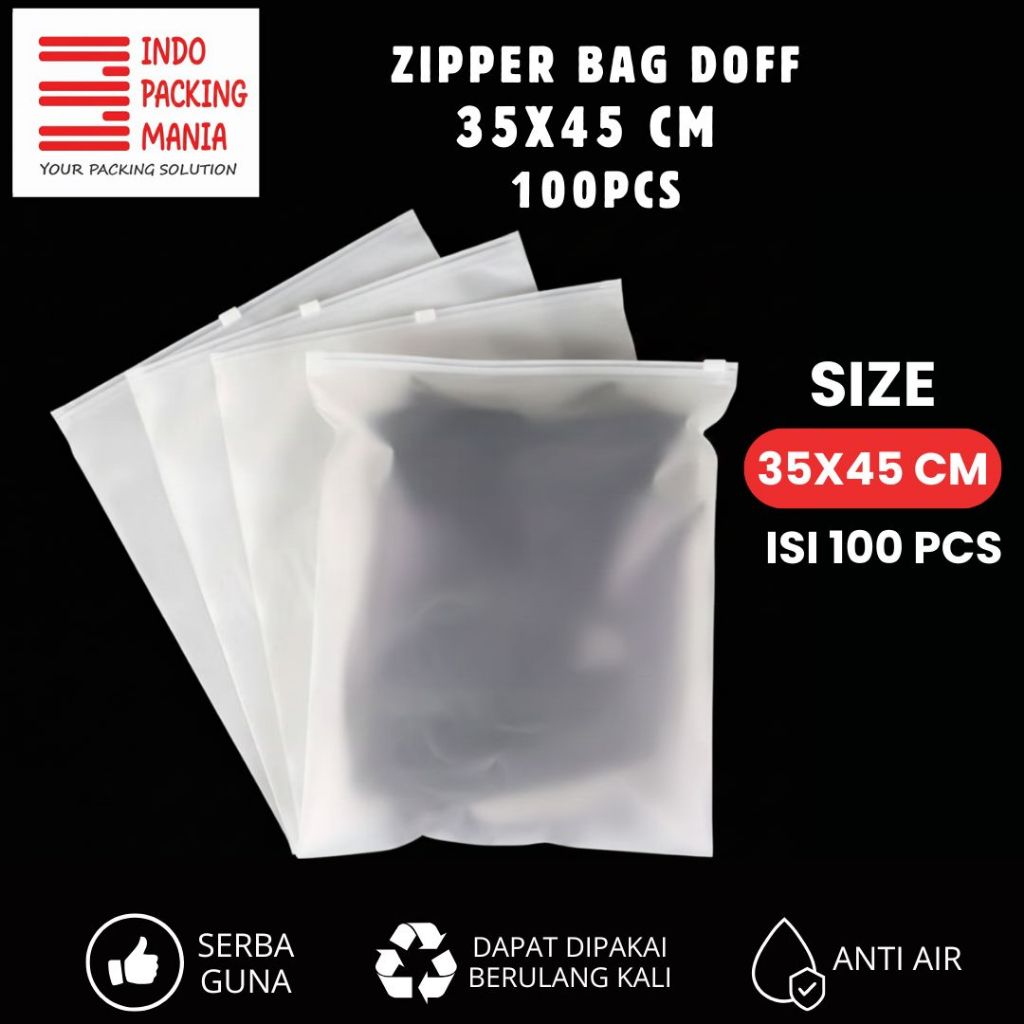 ถุงซิป Doff 35x45 เนื้อหา 100 ชิ้น / กระเป๋าซิป 35x45