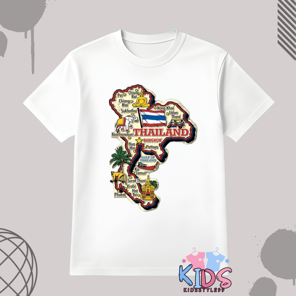 THAILAND เสื้อยืด IZMIR SOUVENIR พร้อมแท็ก COUNTRY, 30S COTTON MATERIAL, ของขวัญพรีเมี่ยม SOUVENIR