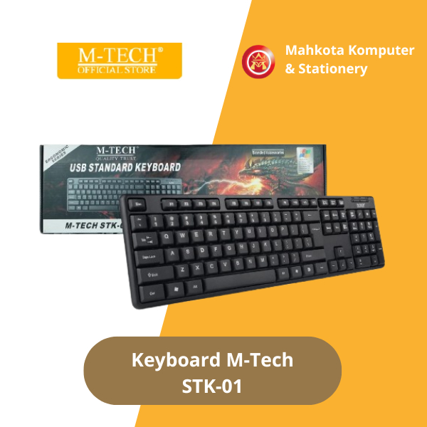 M-Tech STK-01 คีย์บอร์ด USB – คีย์บอร์ดแบบมีสายที่ทนทานสําหรับ PC & แล็ปท็อป