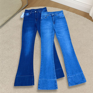 Jennie Cutbray Jeans Higwaist Lipatan Kaki Besar Jeans Non strecht Wanita
