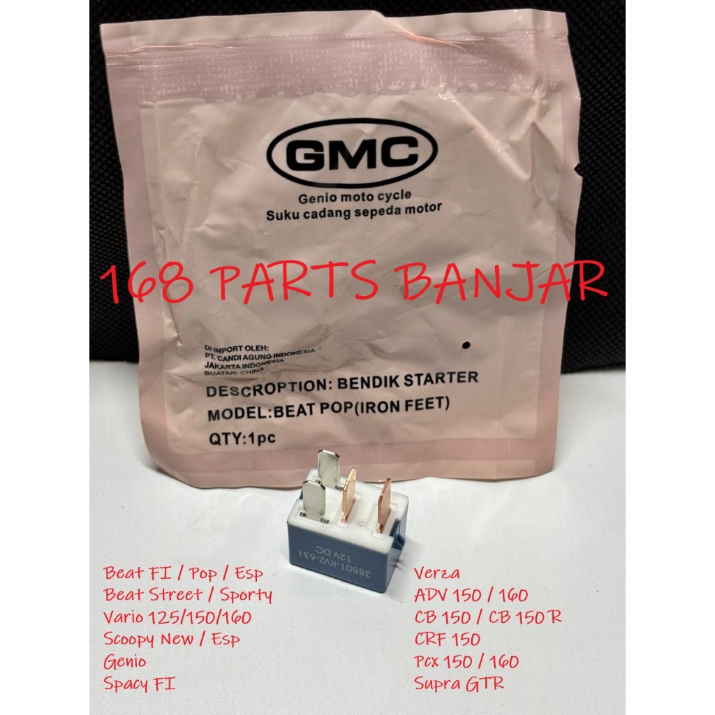 38501 - KVZ - 631 Relay Bendik Switch Starter 4 ขา Honda Beat Pop / Esp / FI / Vario 125 / 150 / 160