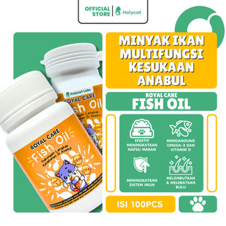 Holycatlabs minyak ikan untuk kucing vitamn kucing fish oil gemuk dan bulu lebat royal care