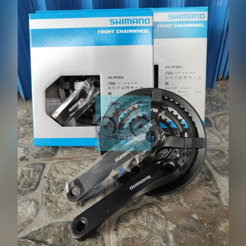 Shimano TY501 โลหะผสม 48T 42T สีดํา 3 สปีดพับ Mountain MTB Fixie Crank Gear | คุณภาพดีที่สุด