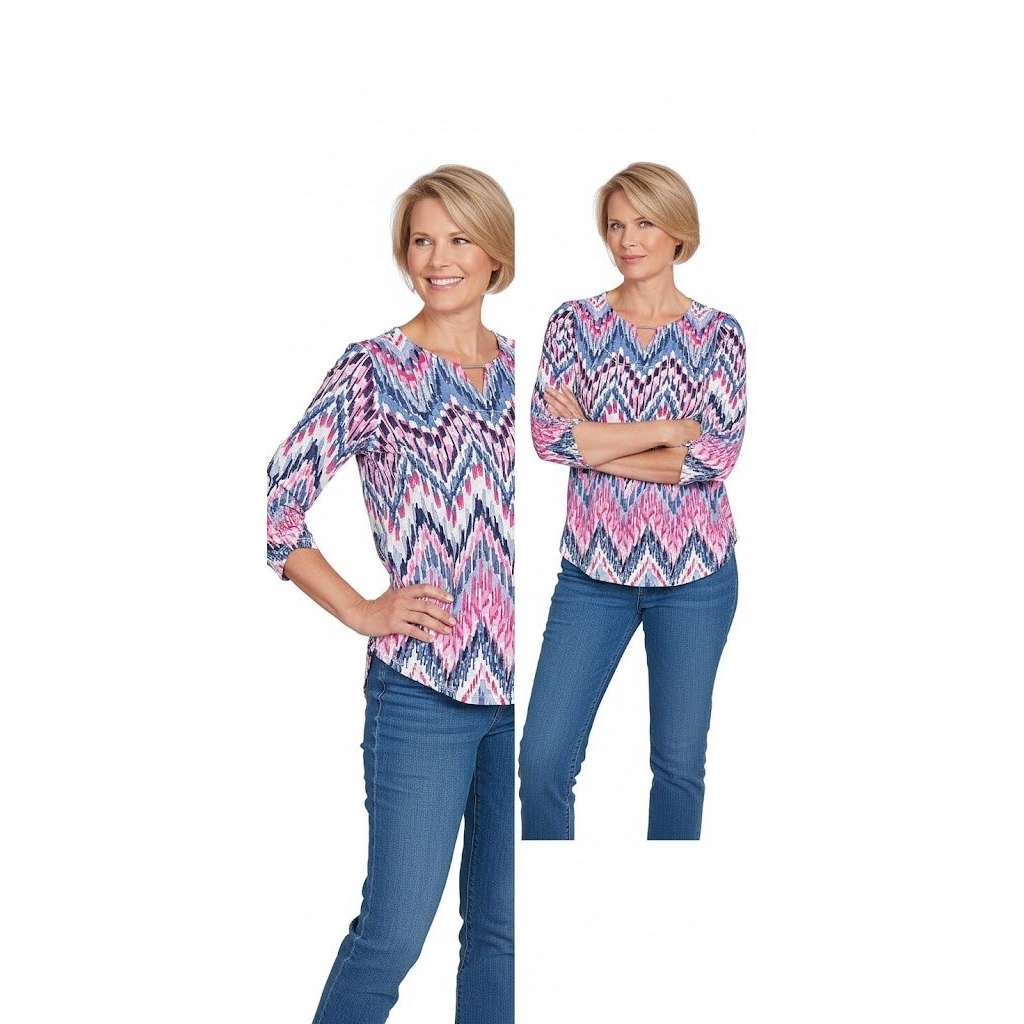 Alfred Dunner เสื้อเบลาส์ผู้หญิง Spring Classics/เสื้อผ้าผู้หญิง