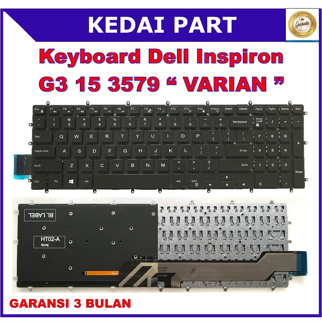 Dell Inspiron G3 15 3579 15 3500 3590 G5 5590 Inspiron 3593 7567 7577 5565 5567 ไม่มีแบ็คไลท์