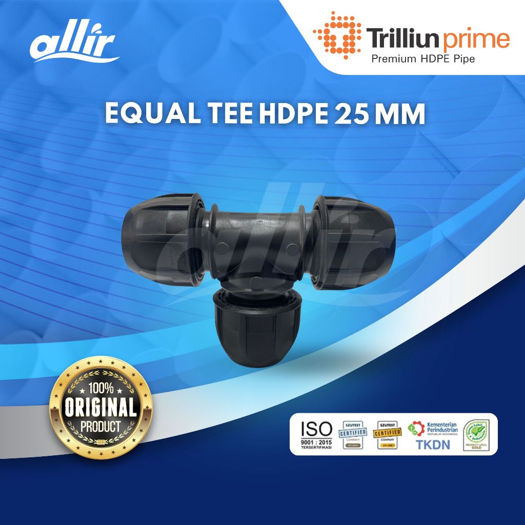 Allir - Trilliun Equal Bend Tee HDPE 25 mm Fitting HDPE Tee 25 mm