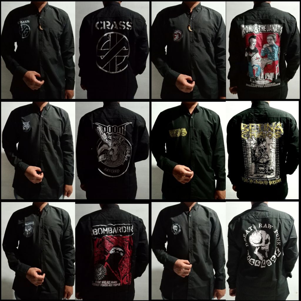 KEMEJA SHIRT/HEM//PUNK BAND SHIRT//PUNK HEM//LONG SLEEVE SHIRT