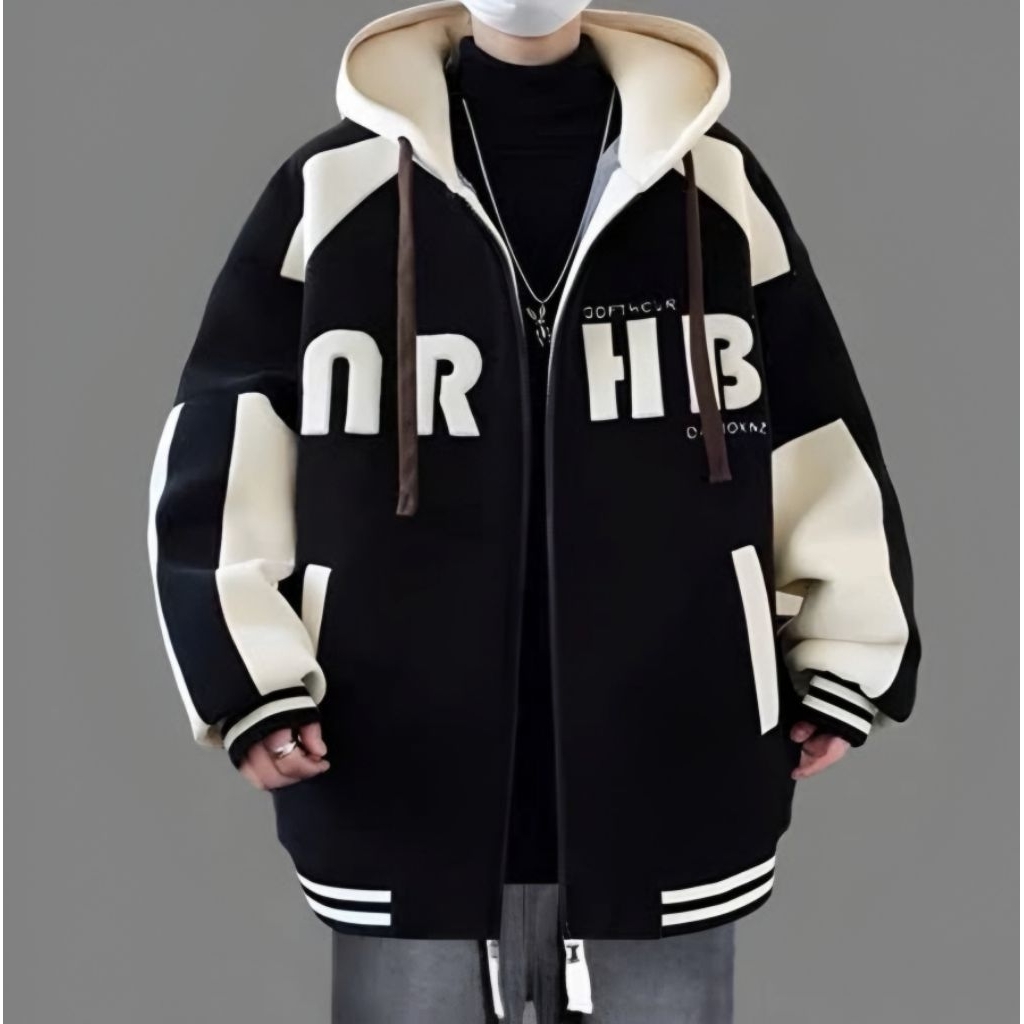 HIJAU Just Jacket - Varsity Hooded Big Size (S - 6XL) NR HB FASHION Zip Hoodie Jacket Mix Combine Ko